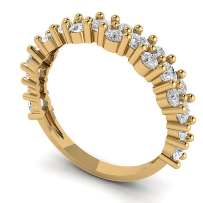 0.98 cttw White Sapphire Round Cut Yellow Gold Eternity Wedding Band