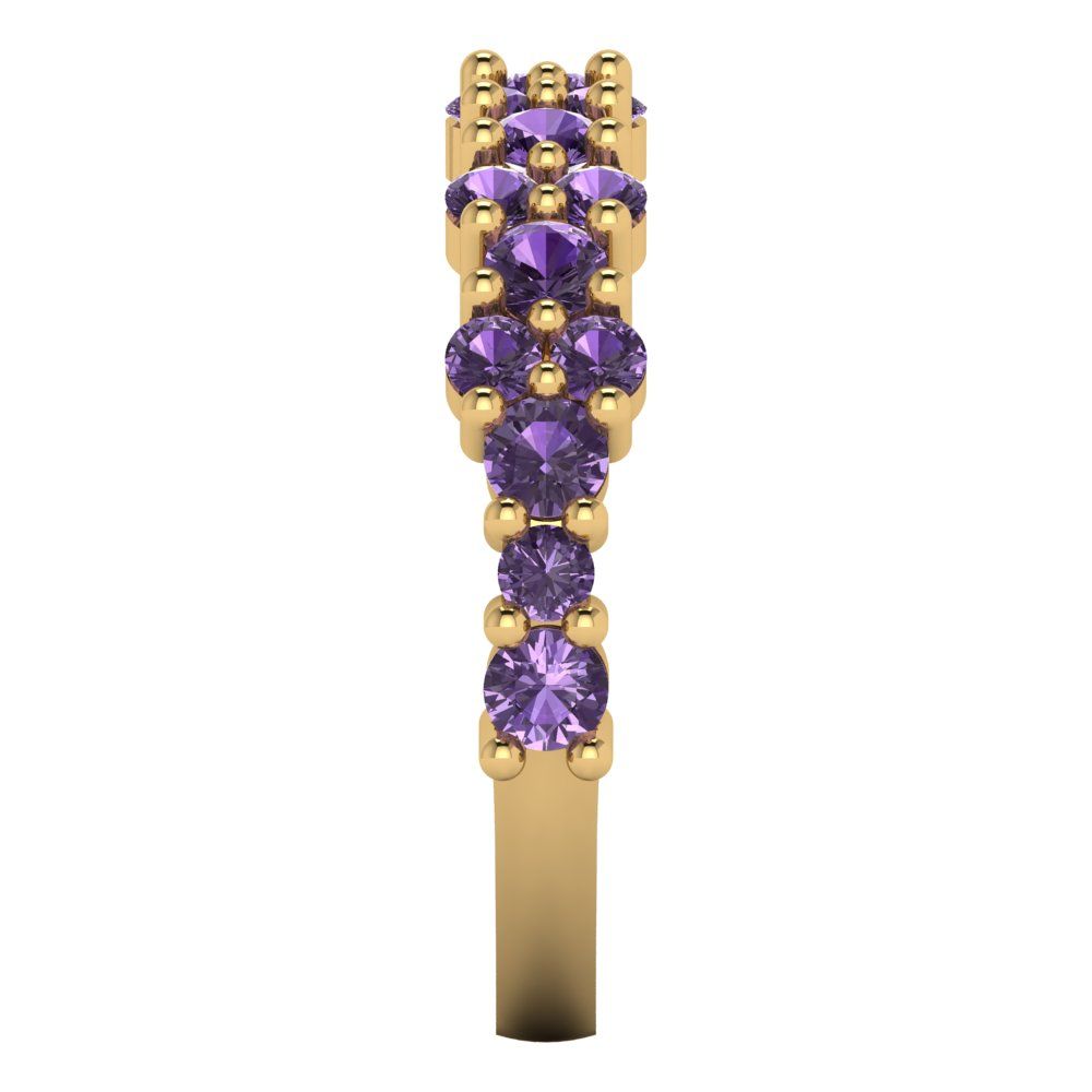 0.98 cttw Simulated Alexandrite Round Cut Yellow Gold Eternity Wedding Band