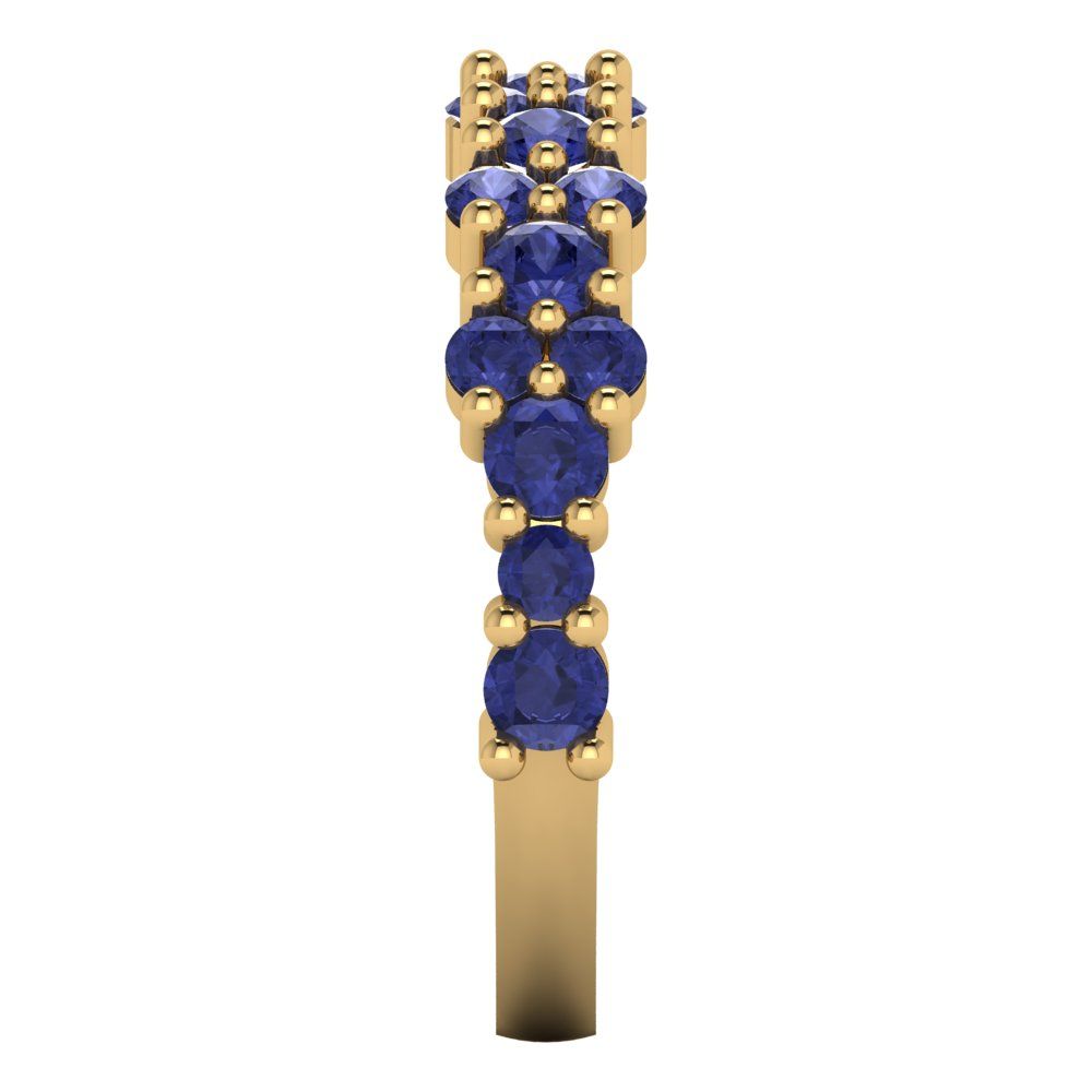 0.98 cttw Simulated Tanzanite Round Cut Yellow Gold Eternity Wedding Band