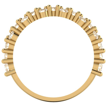 0.98 cttw Natural Morganite Round Cut Yellow Gold Eternity Wedding Band