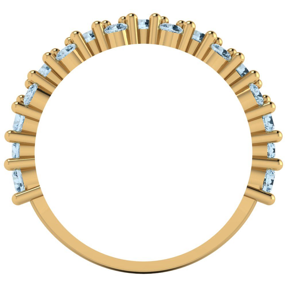 0.98 cttw Simulated Blue Diamond Round Cut Yellow Gold Eternity Wedding Band