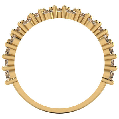 0.98 cttw Yellow Moissanite Round Cut Yellow Gold Eternity Wedding Band