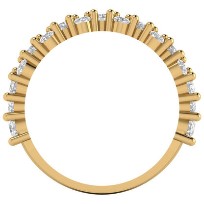 0.98 cttw Moissanite Round Cut Yellow Gold Eternity Wedding Band