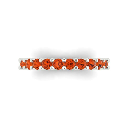 1.26 cttw Simulated Red Diamond Round Cut White Gold Eternity Wedding Band