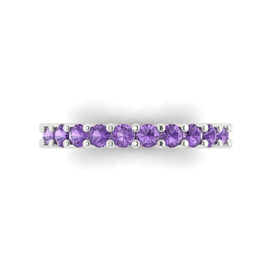 1.26 cttw Simulated Alexandrite Round Cut White Gold Eternity Wedding Band