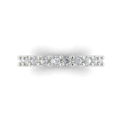 1.26 cttw White Sapphire Round Cut White Gold Eternity Wedding Band