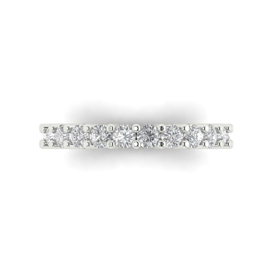 1.26 cttw Moissanite Round Cut White Gold Eternity Wedding Band
