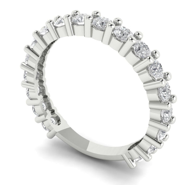 1.52 ct Brilliant Round Cut Clear Simulated Diamond Stone White Gold Eternity Band
