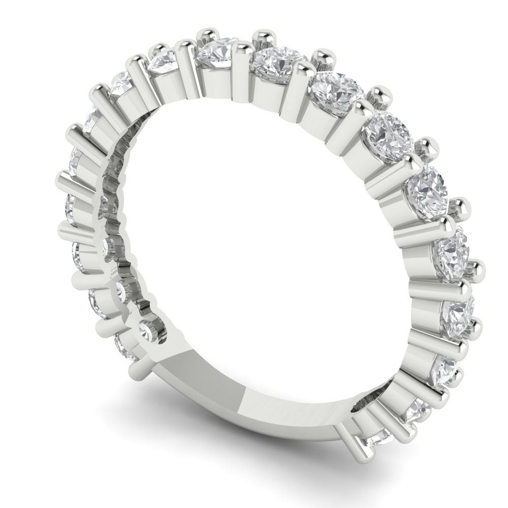 1.26 cttw White Sapphire Round Cut White Gold Eternity Wedding Band