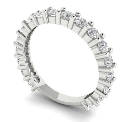 1.26 cttw White Sapphire Round Cut White Gold Eternity Wedding Band