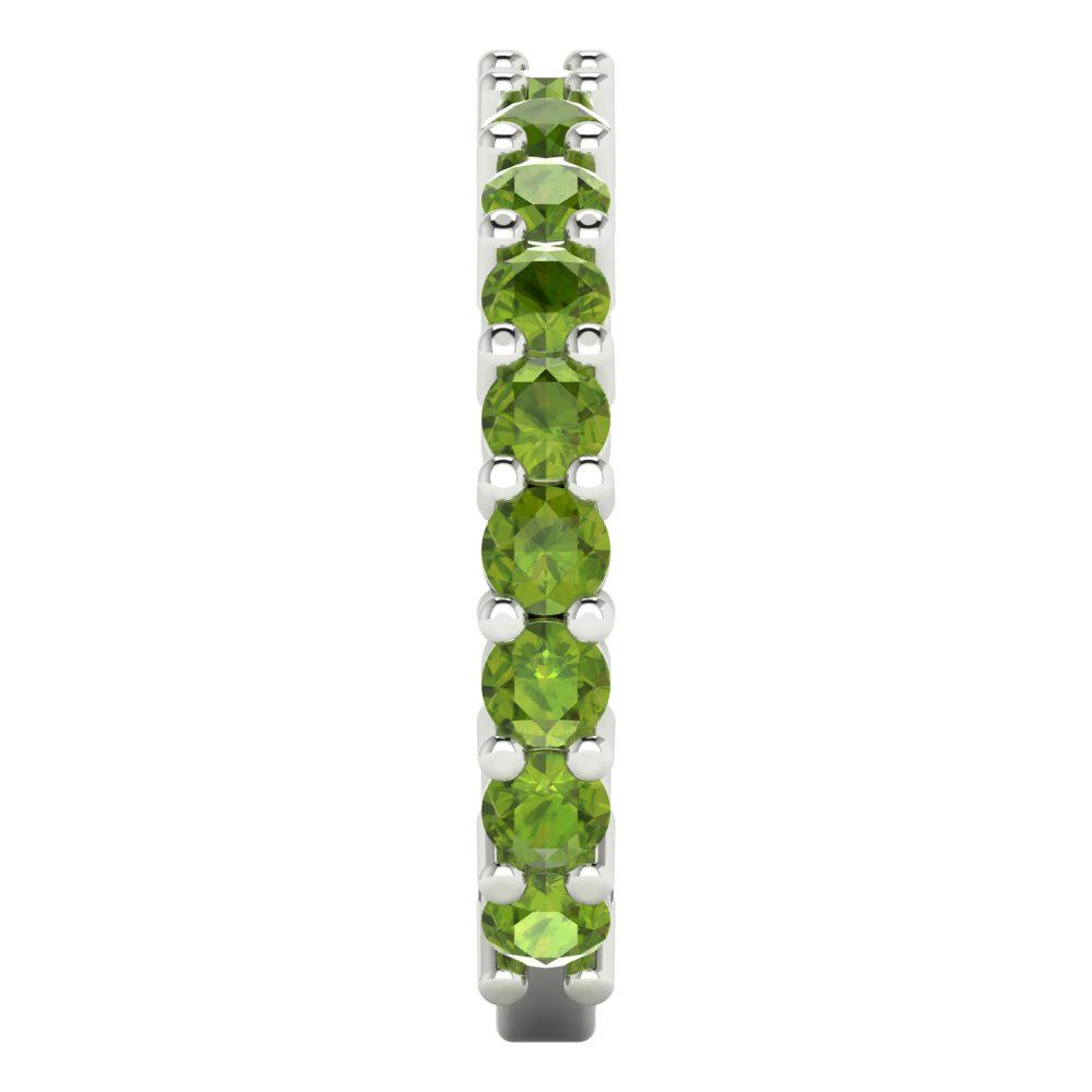 1.26 cttw Natural Peridot Round Cut White Gold Eternity Wedding Band
