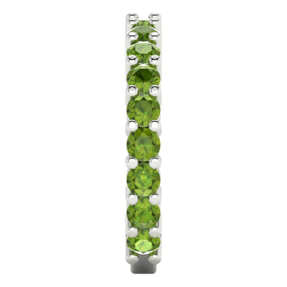 1.26 cttw Natural Peridot Round Cut White Gold Eternity Wedding Band
