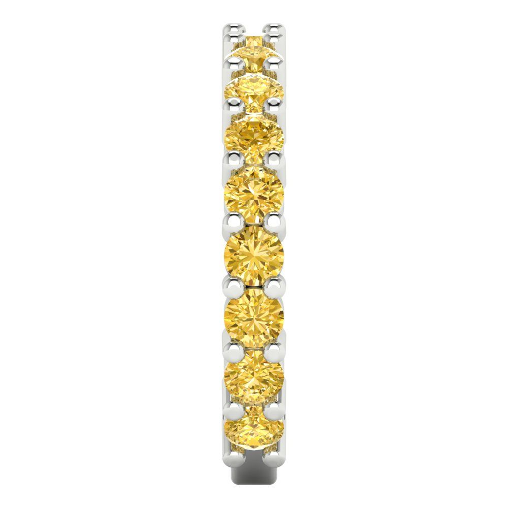 1.26 cttw Simulated Yellow Diamond Round Cut White Gold Eternity Wedding Band