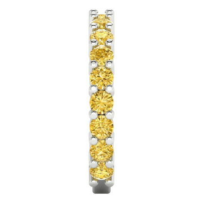 1.26 cttw Simulated Yellow Diamond Round Cut White Gold Eternity Wedding Band