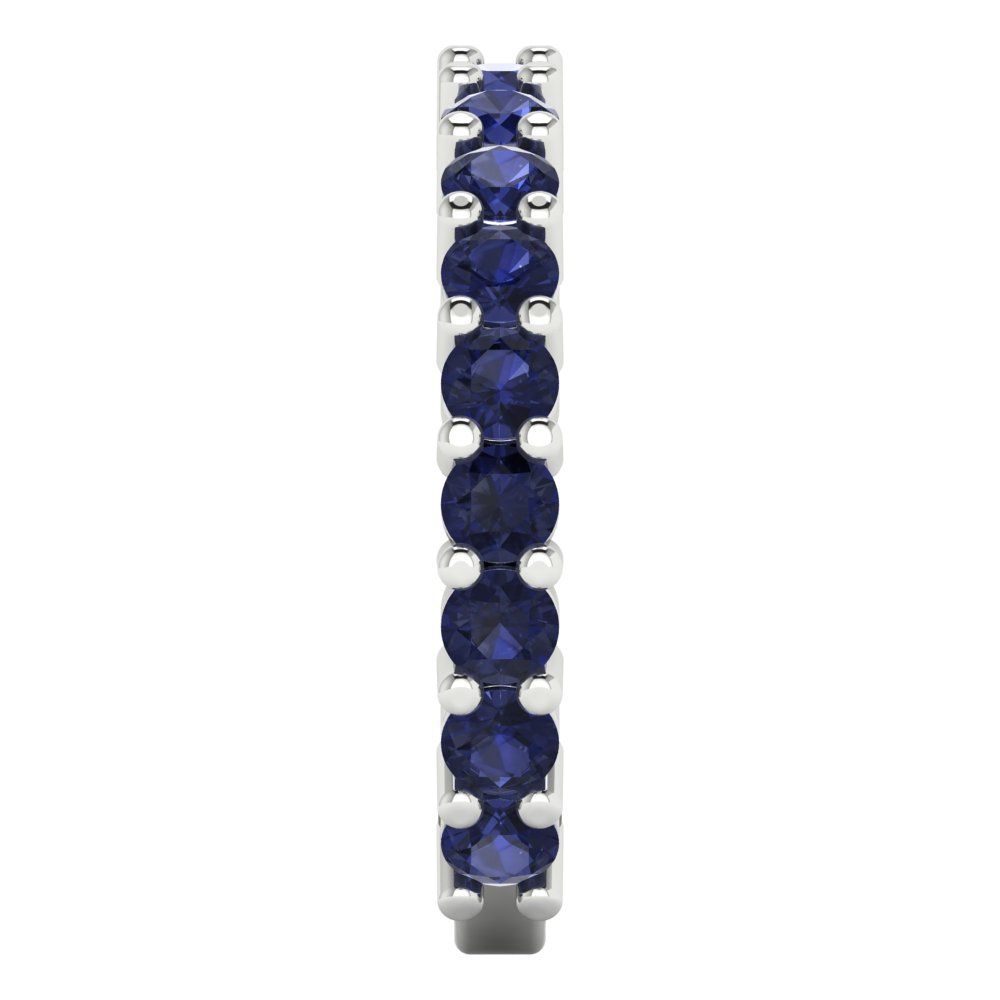1.26 cttw Simulated Blue Sapphire Round Cut White Gold Eternity Wedding Band