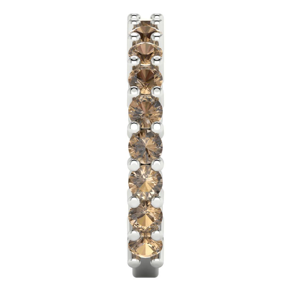 1.26 cttw Simulated Champagne Diamond Round Cut White Gold Eternity Wedding Band