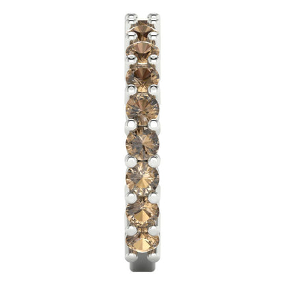 1.26 cttw Simulated Champagne Diamond Round Cut White Gold Eternity Wedding Band