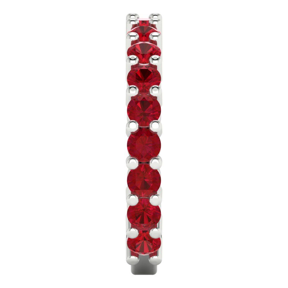 1.26 cttw Simulated Ruby Round Cut White Gold Eternity Wedding Band
