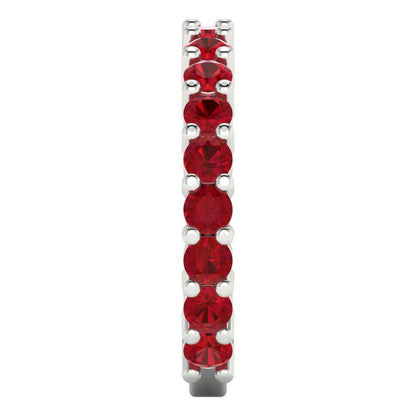 1.26 cttw Simulated Ruby Round Cut White Gold Eternity Wedding Band