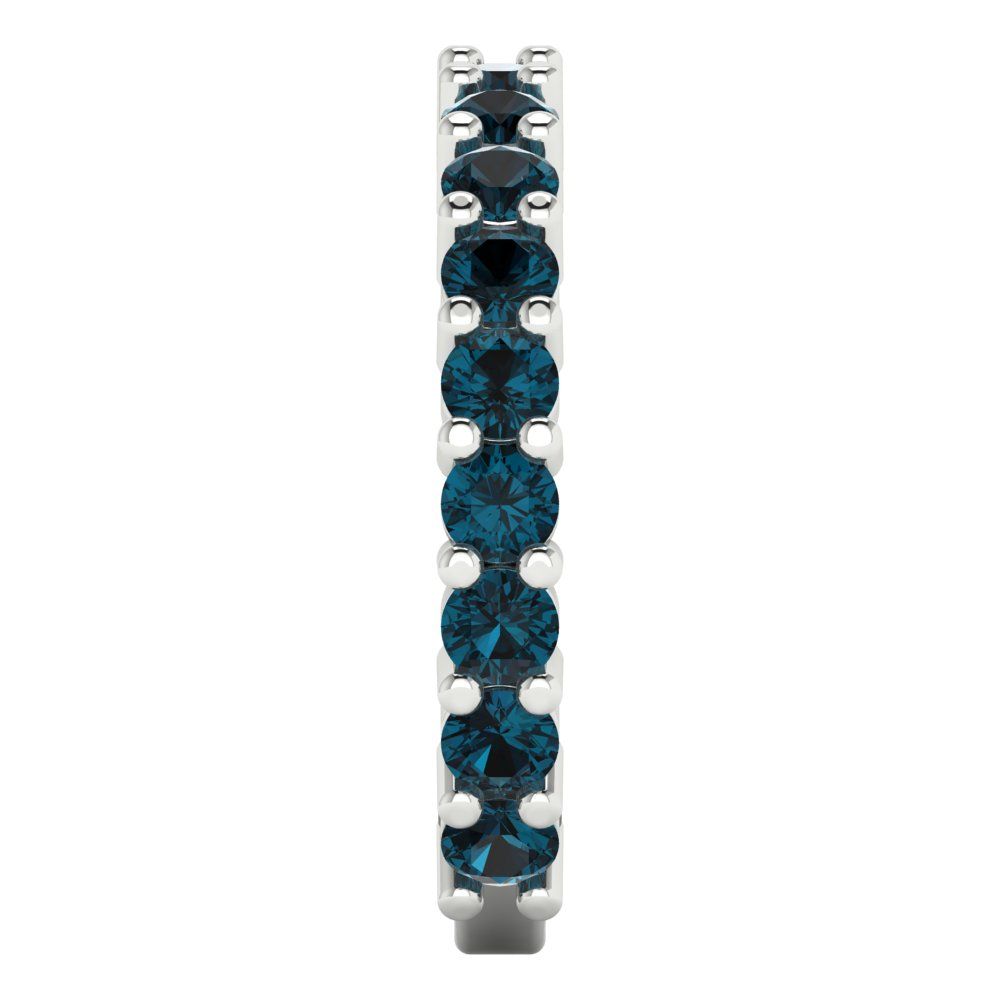 1.26 cttw Natural London Blue Topaz Round Cut White Gold Eternity Wedding Band