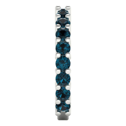 1.26 cttw Natural London Blue Topaz Round Cut White Gold Eternity Wedding Band