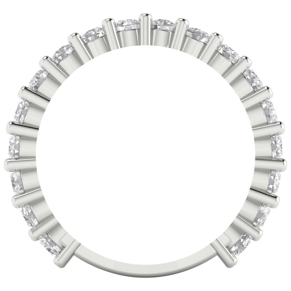 1.26 cttw White Sapphire Round Cut White Gold Eternity Wedding Band