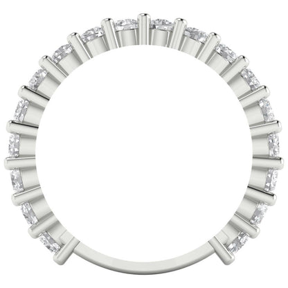 1.26 cttw White Sapphire Round Cut White Gold Eternity Wedding Band