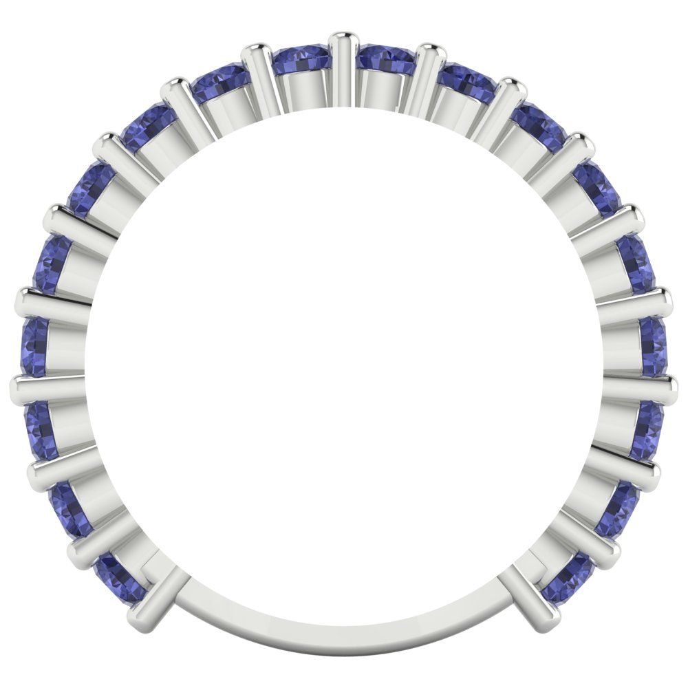 1.26 cttw Simulated Tanzanite Round Cut White Gold Eternity Wedding Band