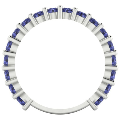 1.26 cttw Simulated Tanzanite Round Cut White Gold Eternity Wedding Band