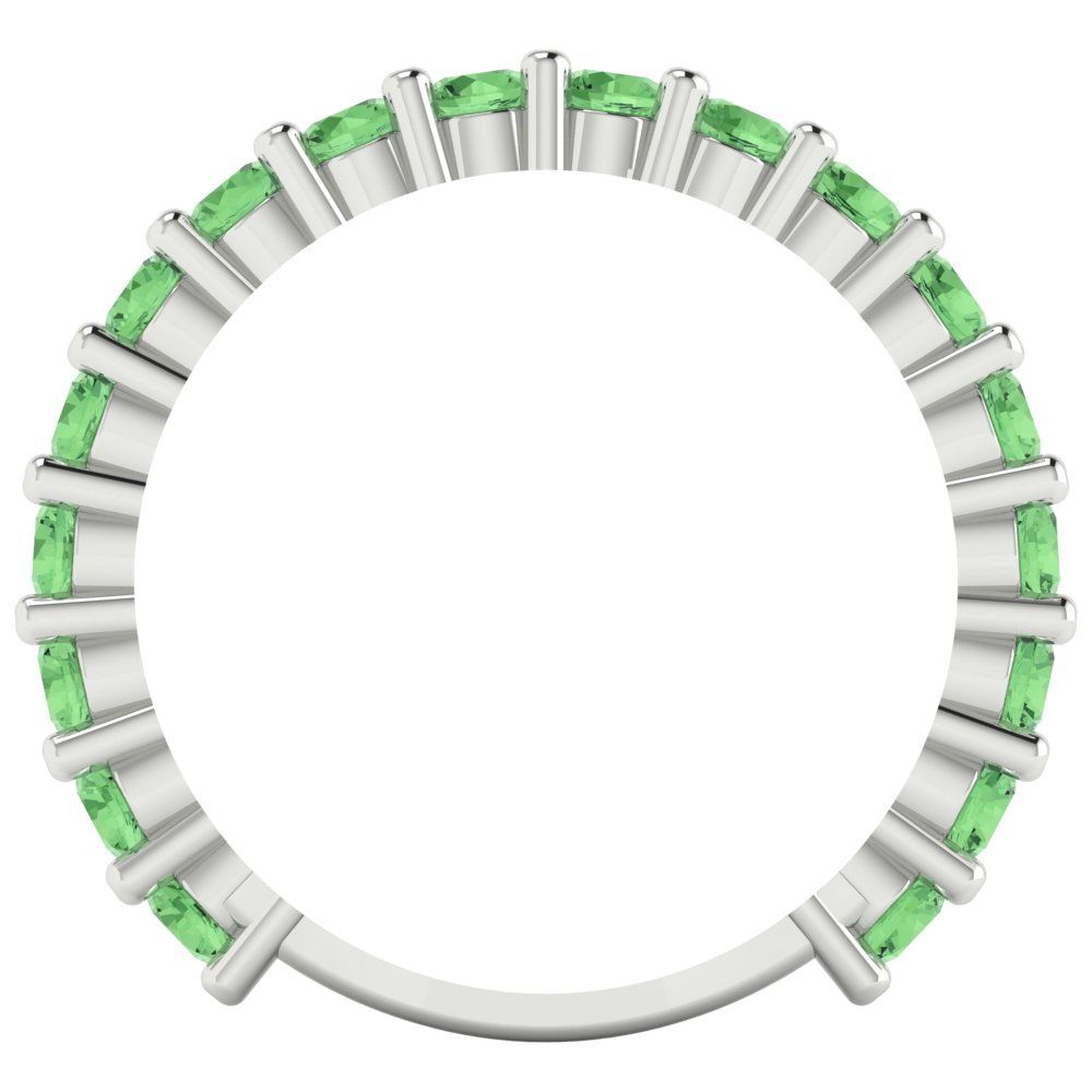 1.26 cttw Simulated Green Diamond Round Cut White Gold Eternity Wedding Band