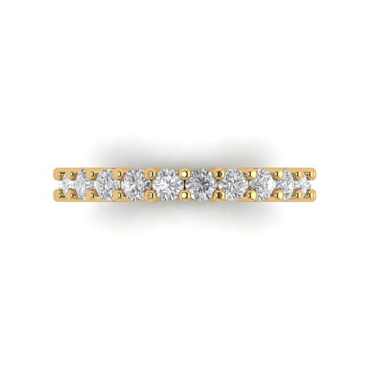 1.26 cttw Simulated Diamond Round Cut Yellow Gold Eternity Wedding Band