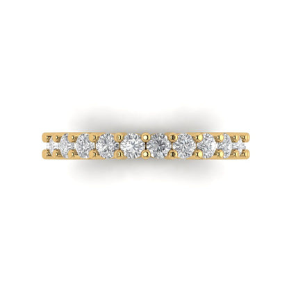 1.26 cttw Moissanite Round Cut Yellow Gold Eternity Wedding Band