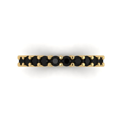 1.26 cttw Natural Onyx Round Cut Yellow Gold Eternity Wedding Band