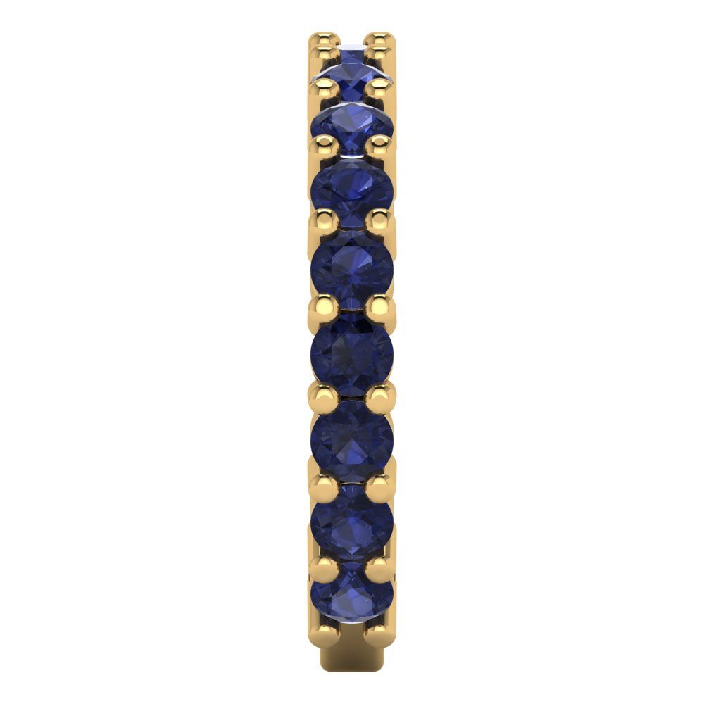 1.26 cttw Simulated Blue Sapphire Round Cut Yellow Gold Eternity Wedding Band