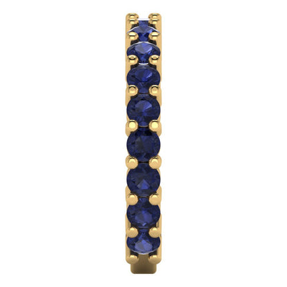 1.26 cttw Simulated Blue Sapphire Round Cut Yellow Gold Eternity Wedding Band