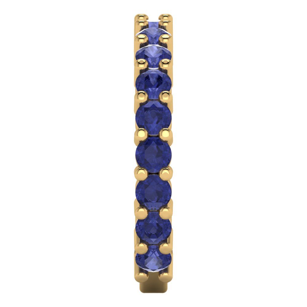 1.26 cttw Simulated Tanzanite Round Cut Yellow Gold Eternity Wedding Band