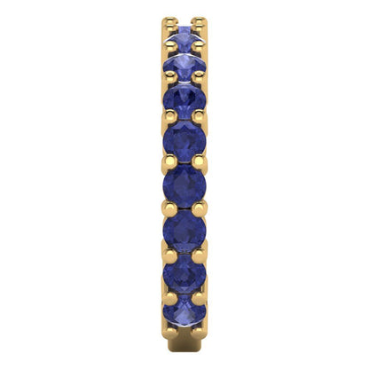 1.26 cttw Simulated Tanzanite Round Cut Yellow Gold Eternity Wedding Band
