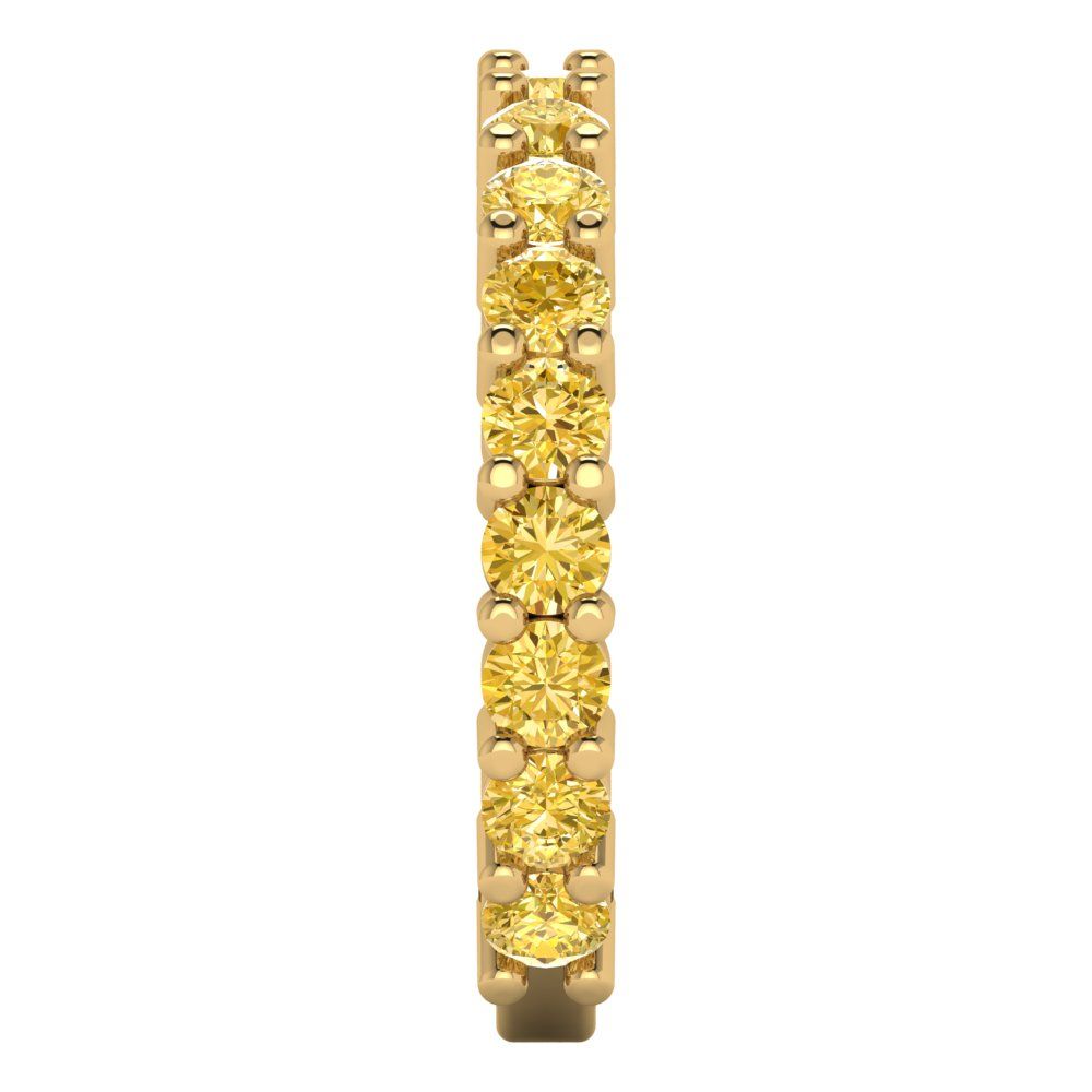 1.26 cttw Simulated Yellow Diamond Round Cut Yellow Gold Eternity Wedding Band
