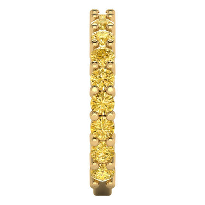1.26 cttw Simulated Yellow Diamond Round Cut Yellow Gold Eternity Wedding Band