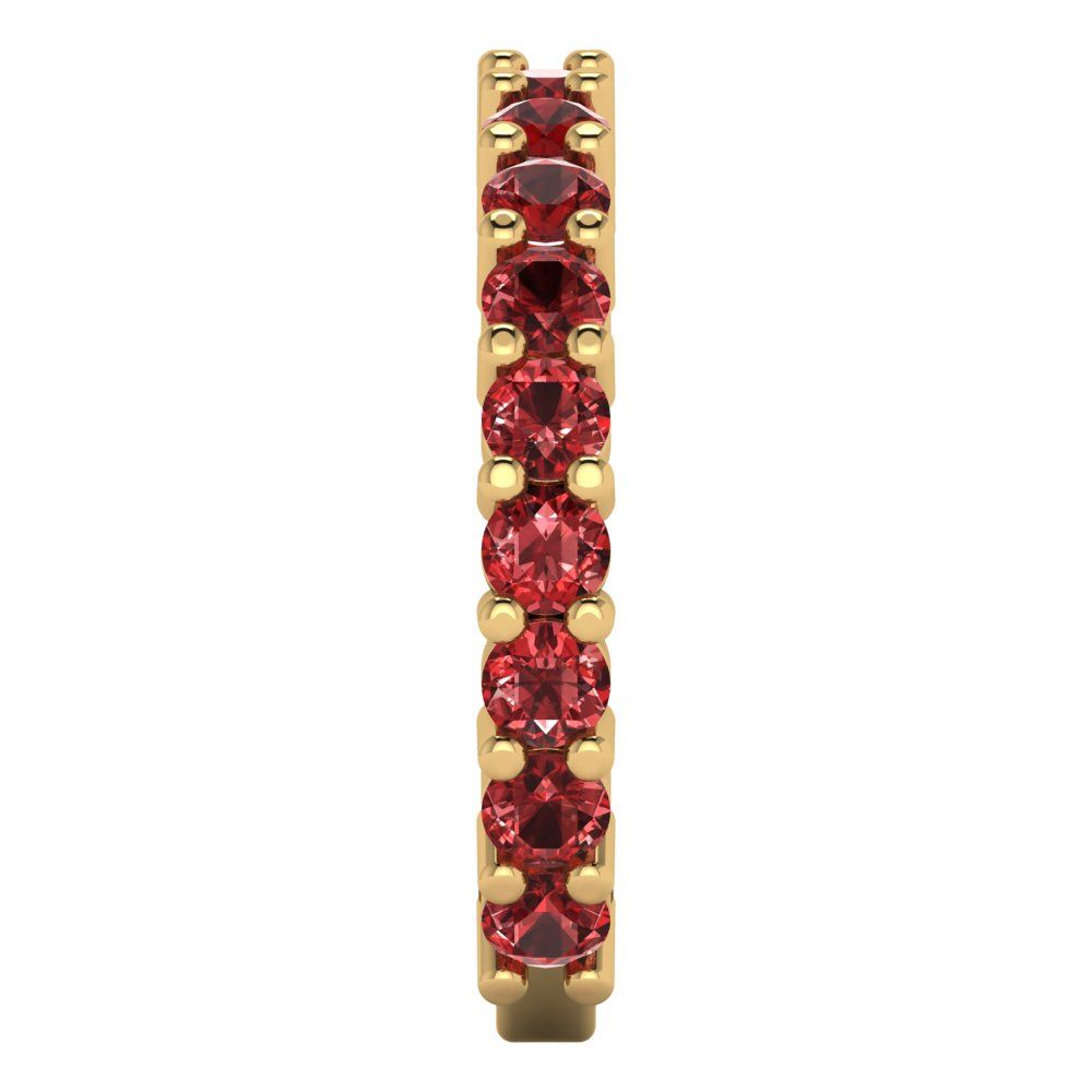 1.26 cttw Natural Garnet Round Cut Yellow Gold Eternity Wedding Band