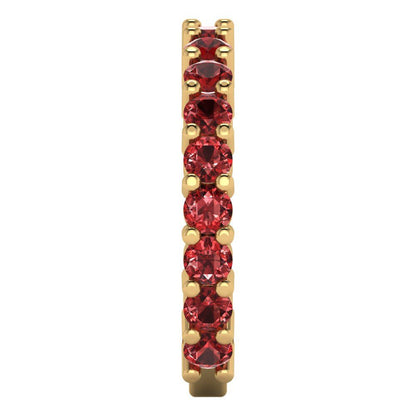 1.26 cttw Natural Garnet Round Cut Yellow Gold Eternity Wedding Band