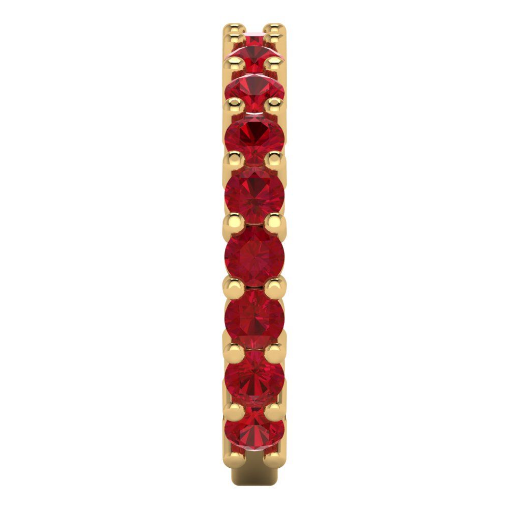 1.26 cttw Simulated Ruby Round Cut Yellow Gold Eternity Wedding Band