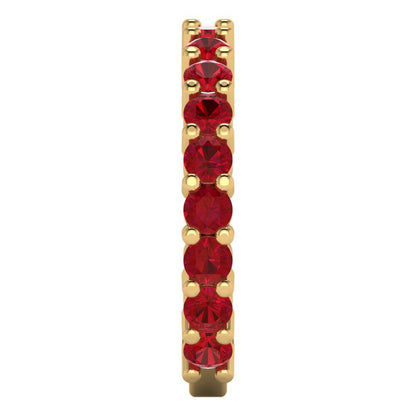 1.26 cttw Simulated Ruby Round Cut Yellow Gold Eternity Wedding Band