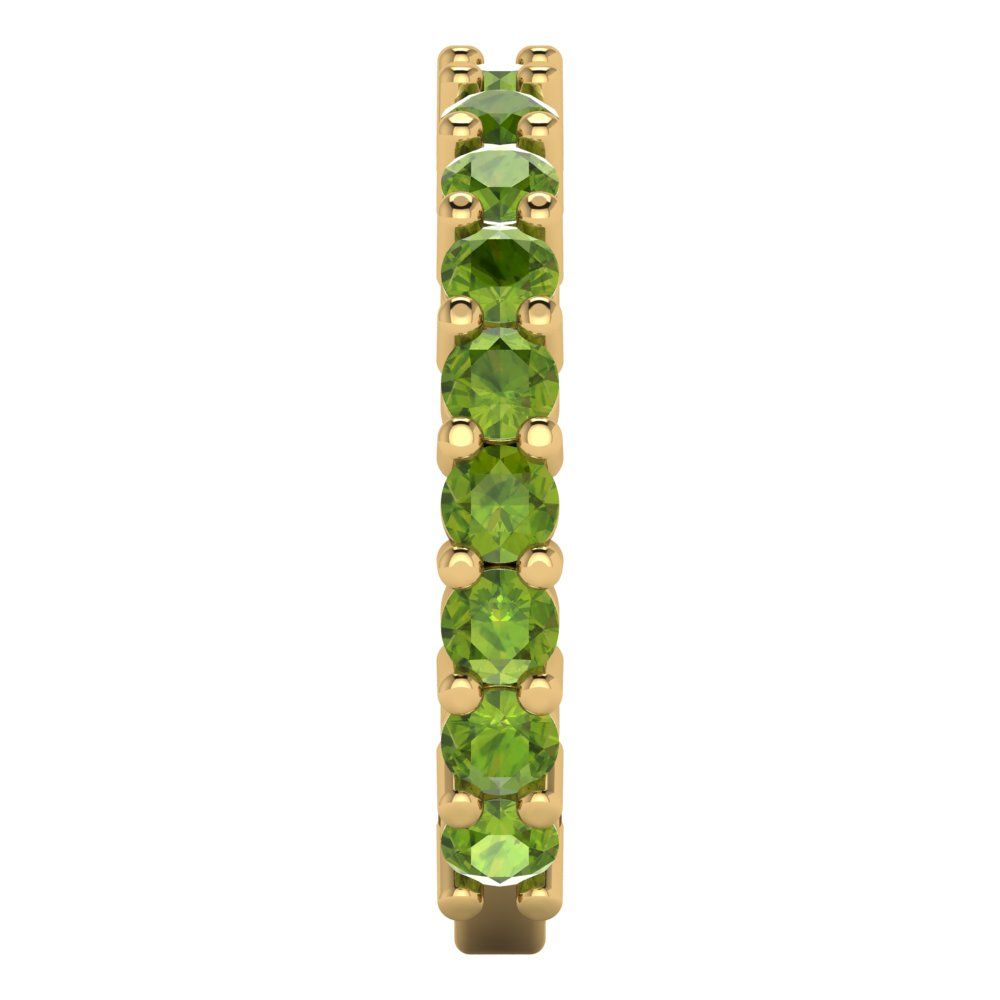 1.26 cttw Natural Peridot Round Cut Yellow Gold Eternity Wedding Band