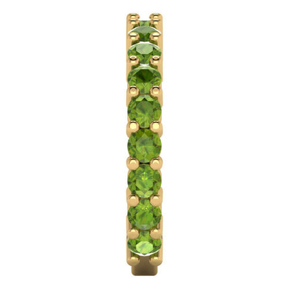 1.26 cttw Natural Peridot Round Cut Yellow Gold Eternity Wedding Band