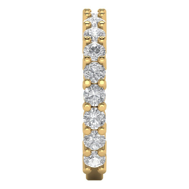 1.52 ct Brilliant Round Cut Natural Diamond Stone Clarity SI1-2 Color I-J Yellow Gold Eternity Band