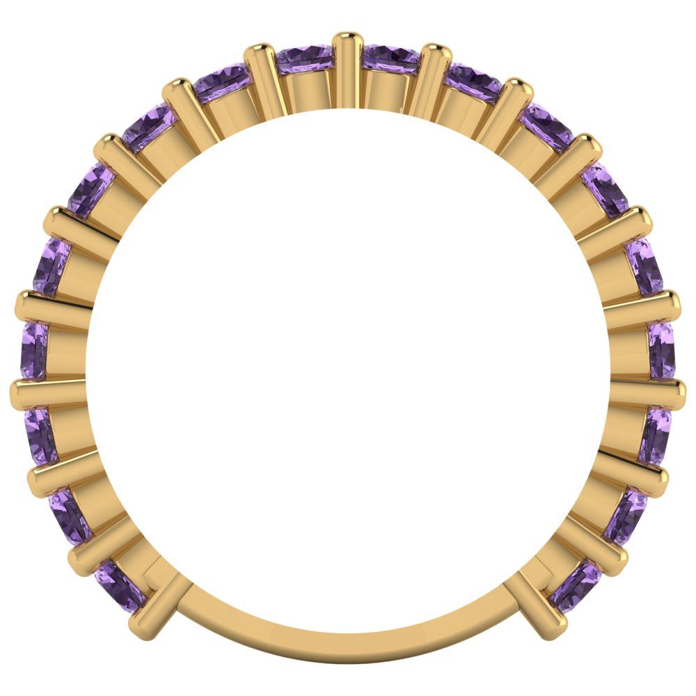 1.26 cttw Simulated Alexandrite Round Cut Yellow Gold Eternity Wedding Band