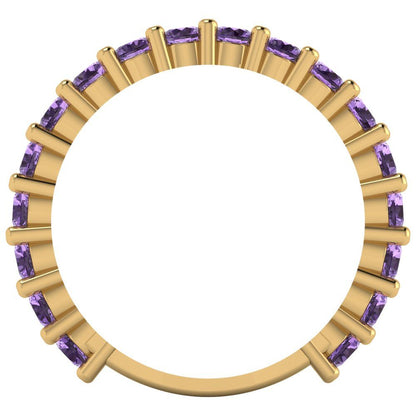 1.26 cttw Simulated Alexandrite Round Cut Yellow Gold Eternity Wedding Band