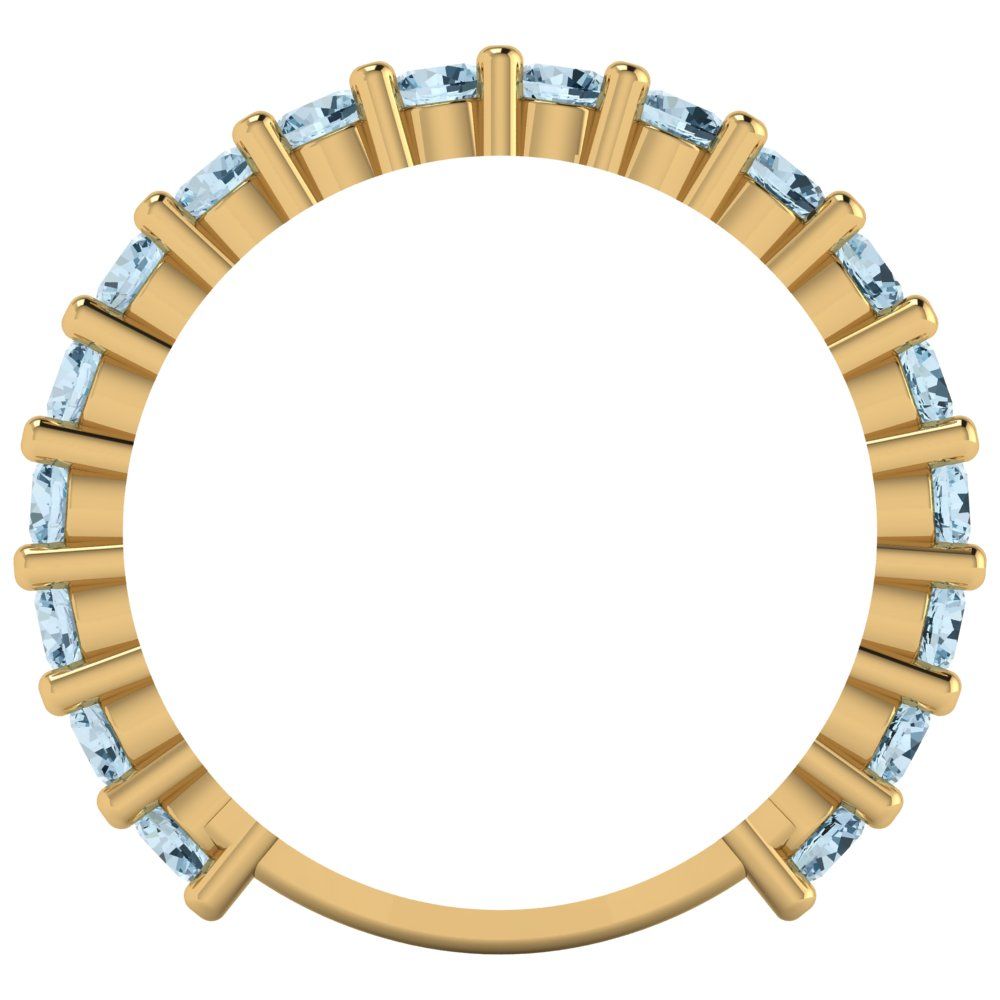 1.26 cttw Simulated Blue Diamond Round Cut Yellow Gold Eternity Wedding Band