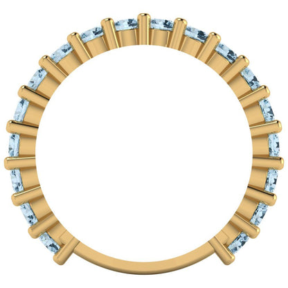 1.26 cttw Simulated Blue Diamond Round Cut Yellow Gold Eternity Wedding Band